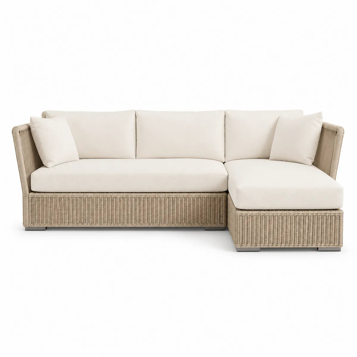 Narożnik ogrodowy z technorattanu i poliestru 210x210 cm beżowy