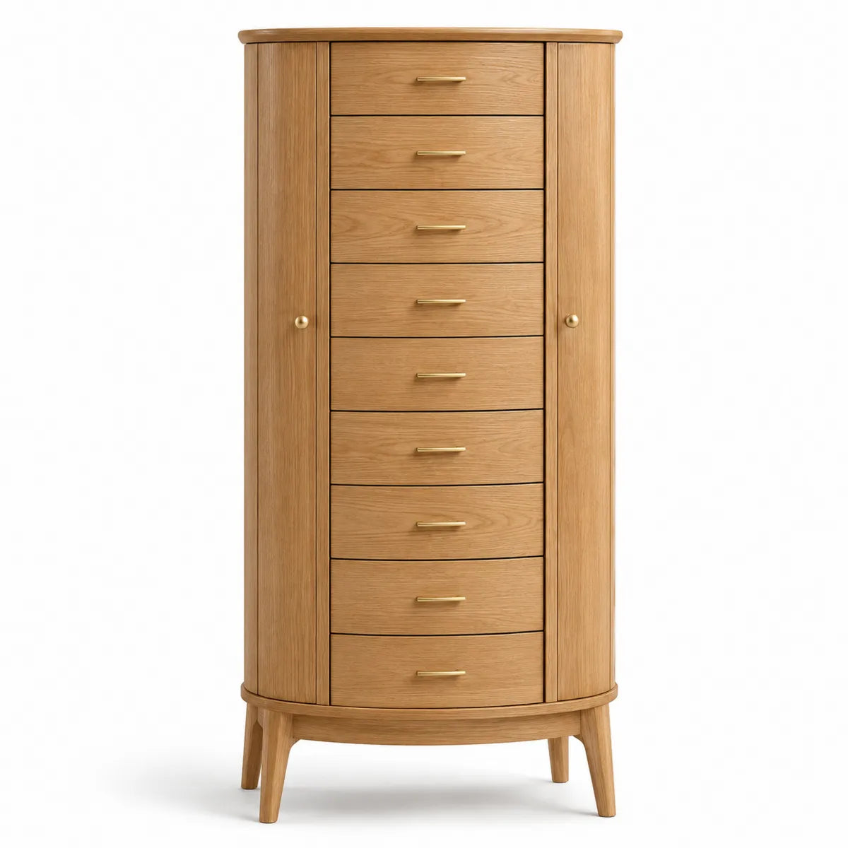 Komoda dębowa z 8 szufladami 124 cm