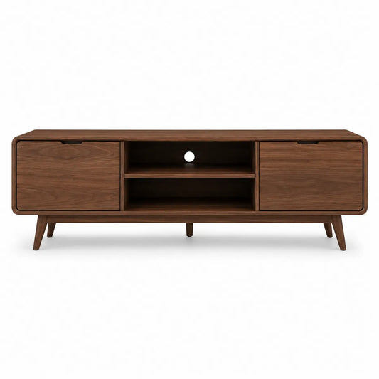 Szafka RTV drewniana orzechowa brązowa 120x40x45 cm