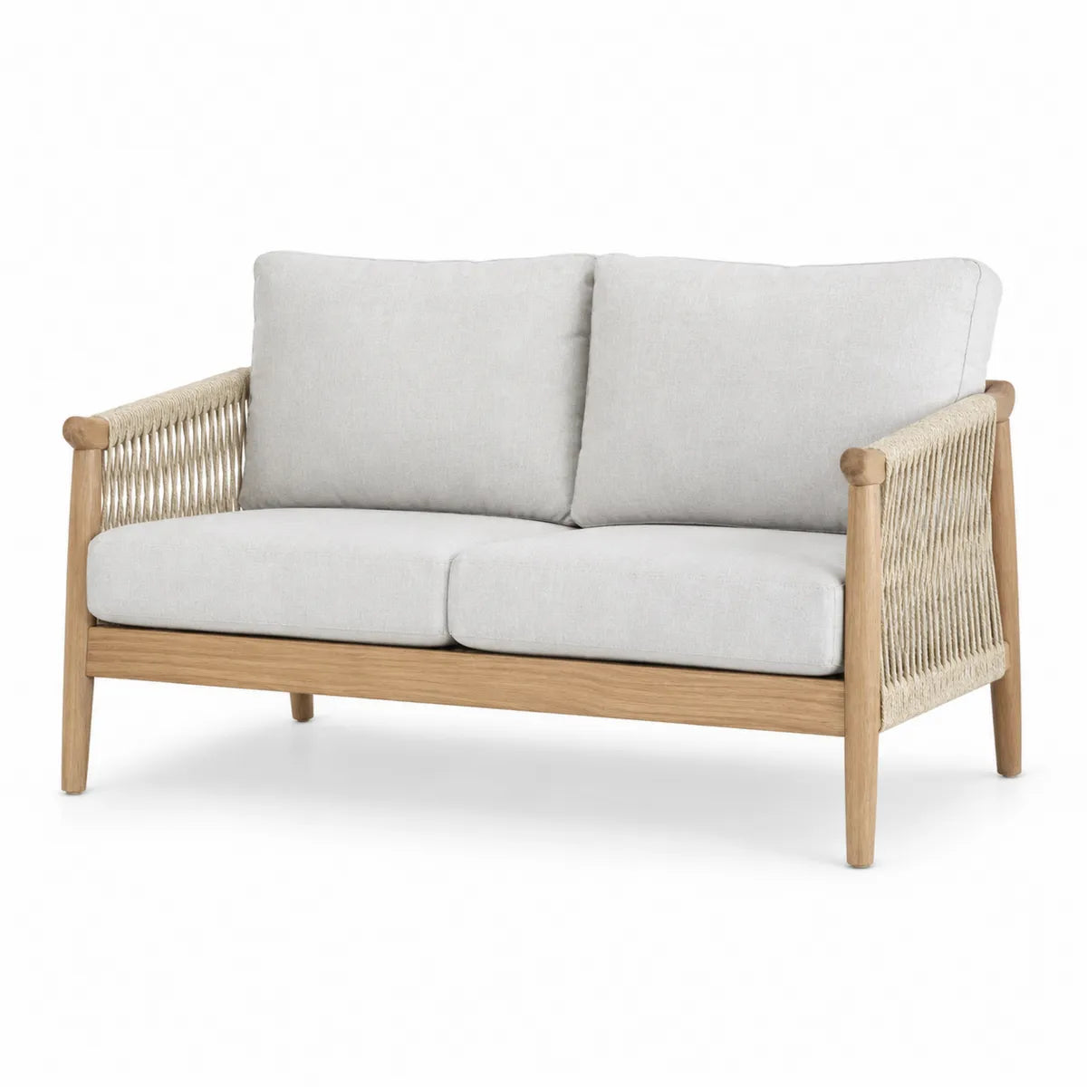 Sofa ogrodowa z poduszkami i drewnianą ramą, 150 cm