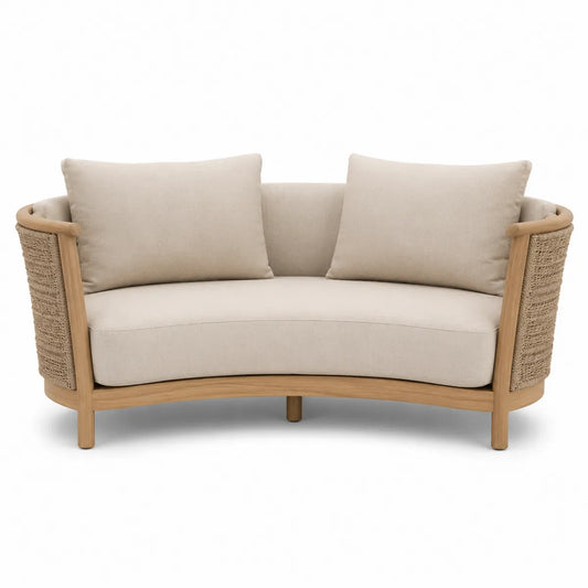 Sofa ogrodowa drewniana z płótnem 150x78x85 cm